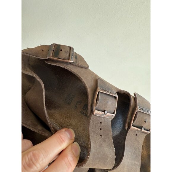 Birkenstock Arizona W/ Strap Leather Women's Sandals 42 11 Unisex Brown Leather - Picture 7 of 7